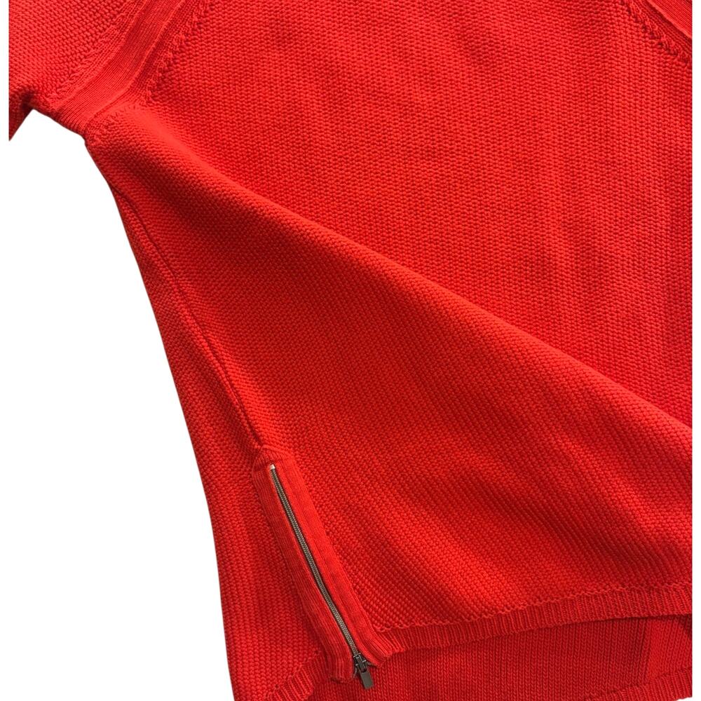 Athleta Red Side Zip Split Hem Textured Knit Swea… - image 6